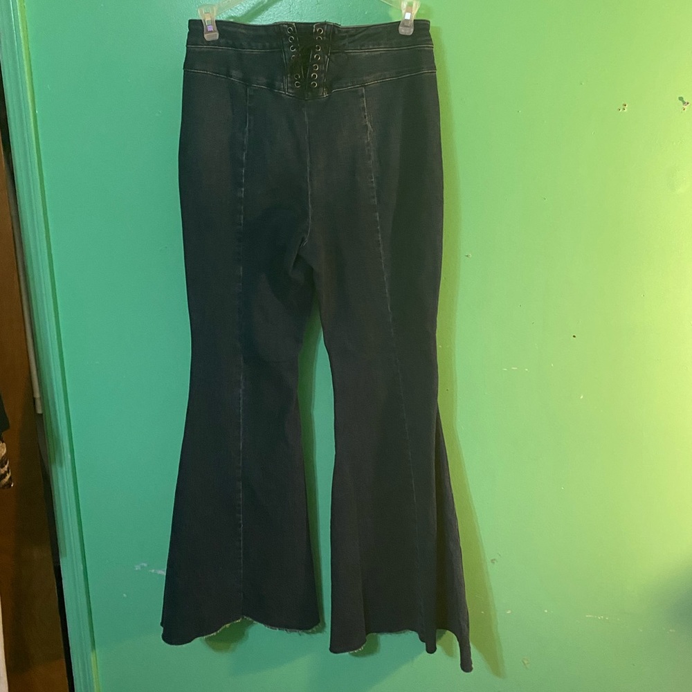 Free People-CRVY Super High-Rise Lace-Up Flare(30) - Picture 10 of 12